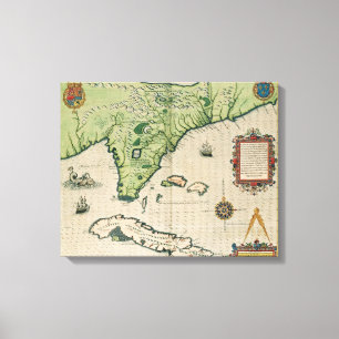 Toile Carte de la Floride, 'de Narratio brevis
