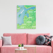Toile carte de la mer Baltique (Insitu(Salon))