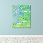 Toile carte de la mer Baltique (Insitu (Plancher de Bois))