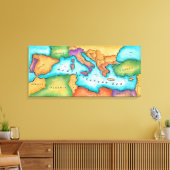 Toile Carte de la mer Méditerranée (Insitu(Salon))