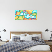 Toile Carte de la mer Méditerranée (Insitu(Chambre))
