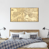 Toile Carte de la mer Méditerranée par Guillaume Sanson (Insitu(Chambre))