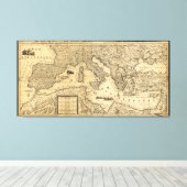 Toile Carte de la mer Méditerranée par Guillaume Sanson (Insitu (Plancher de Bois))