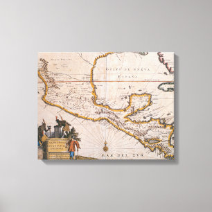 Toile Carte de la nouvelle Espagne New Galicie et