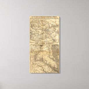 Toile Carte de la Nouvelle-Orléans et de pays