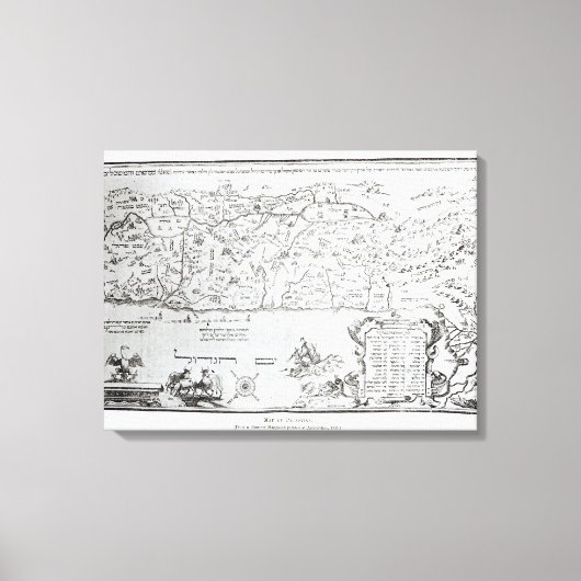 Toile Carte de la Palestine, d'une Pâque Haggadah (Recto)