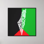 Toile Carte de la Palestine libre et drapeau du Canada ( (Recto)