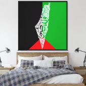 Toile Carte de la Palestine libre et drapeau du Canada ( (Insitu(Chambre))