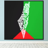 Toile Carte de la Palestine libre et drapeau du Canada ( (Insitu (Plancher de Bois))