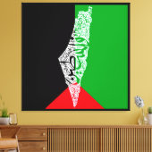 Toile Carte de la Palestine libre et drapeau du Canada ( (Insitu(Salon))