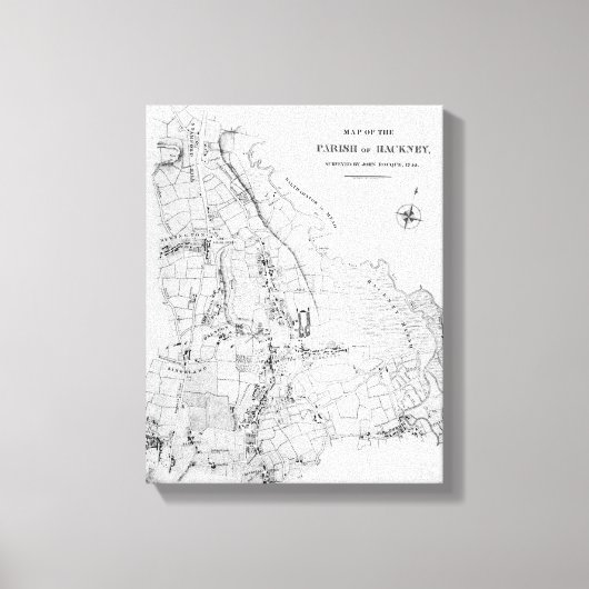 Toile Carte de la paroisse de Hackney (Recto)