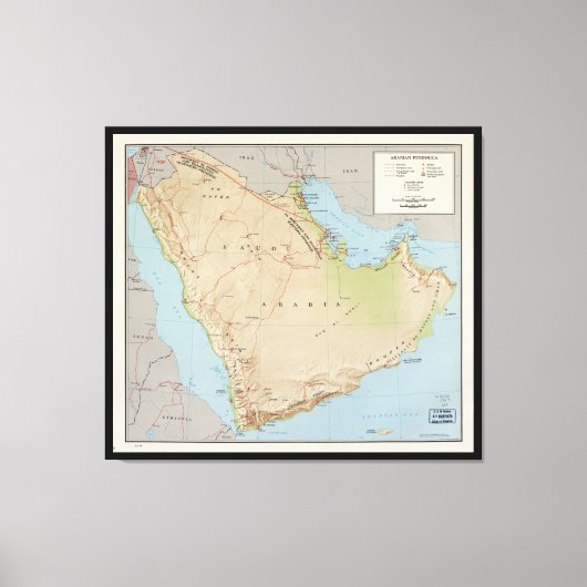 Toile Carte de la péninsule arabique (1969) (Recto)