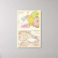 Carte de la péninsule des Balkans et de Constantin