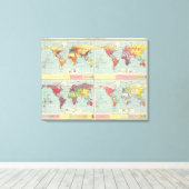 Toile Carte de la population mondiale (Insitu (Plancher de Bois))