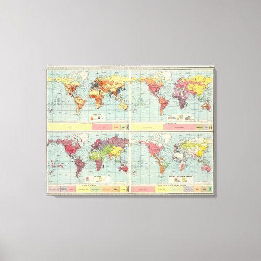 Toile Carte de la population mondiale (Recto)