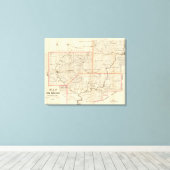 Toile Carte de la région pétrolière de Pennsylvanie (Insitu (Plancher de Bois))