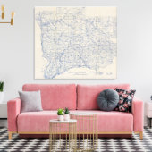 Toile Carte de la route cyclable du Wisconsin (Insitu(Salon))