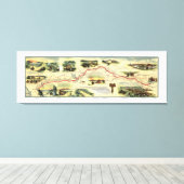 Toile Carte de la route de l'Express poney 1860 (Insitu (Plancher de Bois))