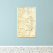 Toile Carte de la section côtière de Tuckerton à Absecon (Insitu (Plancher de Bois))