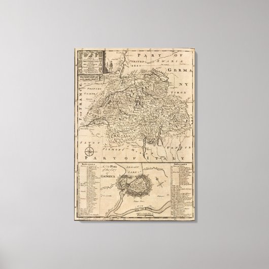 Toile Carte de la Suisse (Recto)