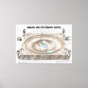 Toile Carte de la Terre plate