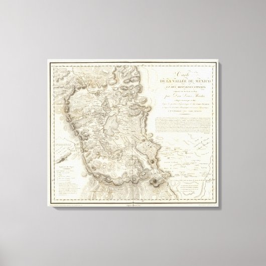 Toile Carte de la ville de Mexico (Recto)