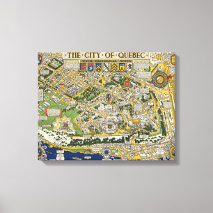 Toile Carte de la ville de Québec