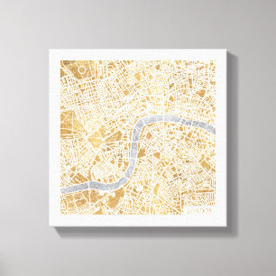 Toile Carte De La Ville Dorée De Londres