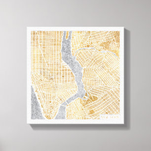 Toile Carte De La Ville Dorée De New York