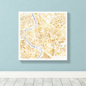Toile Carte De La Ville Dorée De Rome (Insitu (Plancher de Bois))