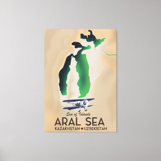 Toile Carte de l'affiche Aral Sea Travel (Recto)