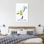 Toile Carte de l'affiche de voyage au Pakistan (Insitu(Chambre))