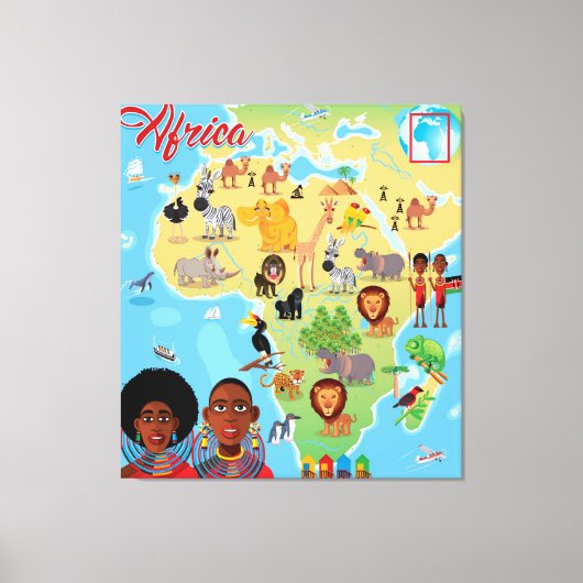 Toile Carte de l'Afrique (Recto)