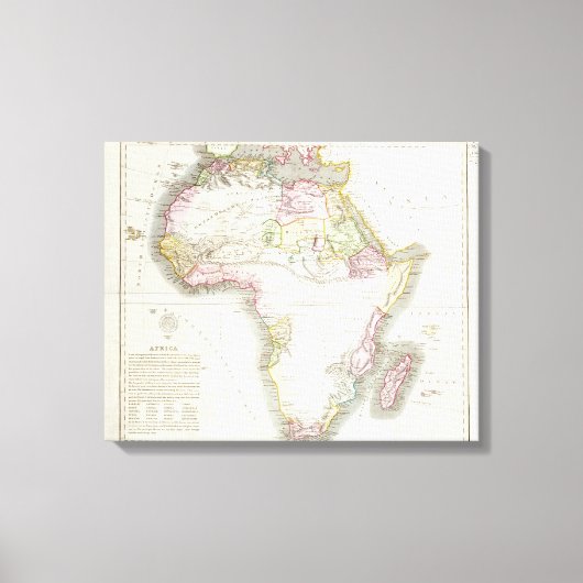 Toile Carte de l'Afrique, 1821 (Recto)