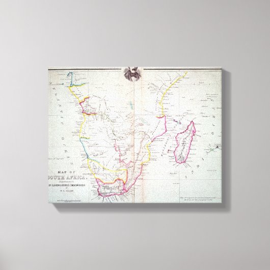 Toile Carte de l'Afrique du Sud illustrant (Recto)