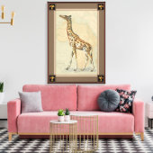 Toile Carte de l'Afrique et une girafe (Insitu(Salon))