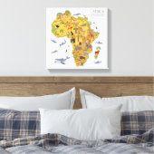 Toile Carte de l'Afrique | Faune et flore (Insitu(Chambre))