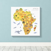 Toile Carte de l'Afrique | Faune et flore (Insitu (Plancher de Bois))