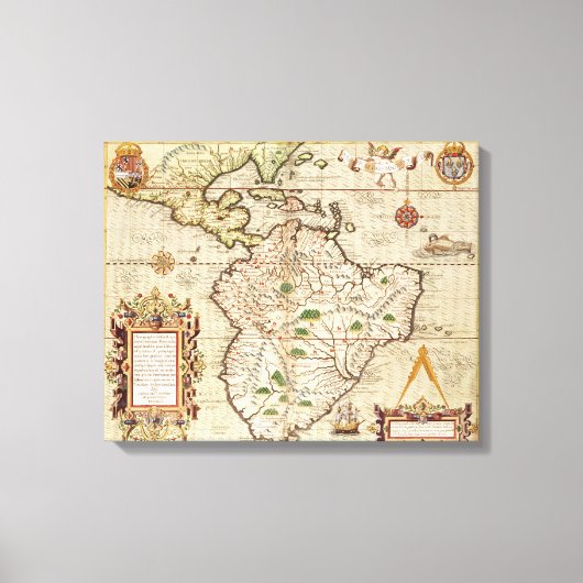 Toile Carte de l'Amérique centrale et du Sud (Recto)