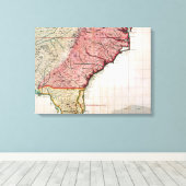 TOILE CARTE DE L'AMÉRIQUE COLONIALE, 1733 (Insitu (Plancher de Bois))