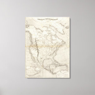 Toile Carte de l'Amérique du Nord