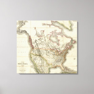 Toile Carte de l'Amérique du Nord