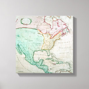 Toile Carte de l'Amérique du Nord