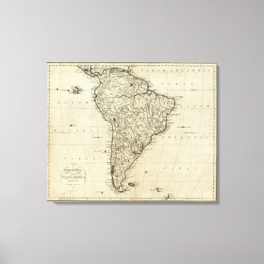 Toile Carte de l'Amérique du Sud (Recto)