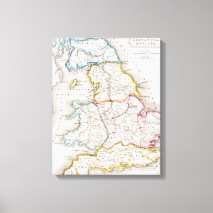 Toile Carte de l'Angleterre Britannia Antiqua