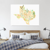 Toile Carte de l'aquarelle de Texas Cactus (Insitu(Chambre))