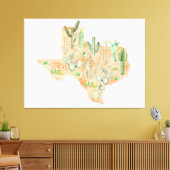 Toile Carte de l'aquarelle de Texas Cactus (Insitu(Salon))