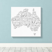 Toile Carte de l'argot australien (Insitu (Plancher de Bois))