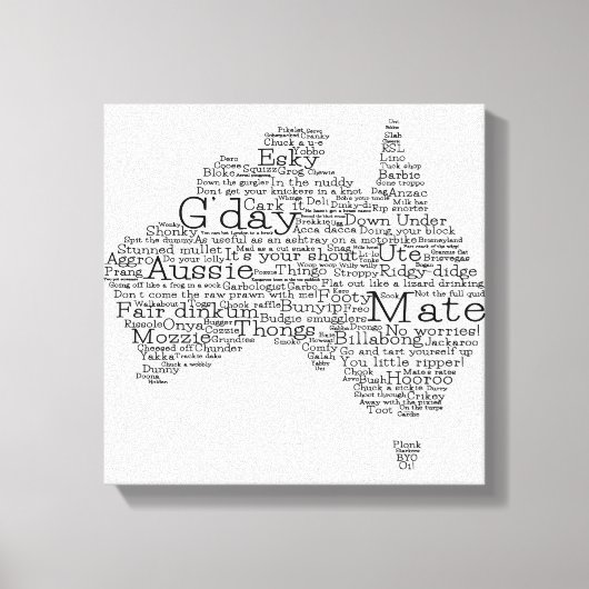 Toile Carte de l'argot australien (Recto)