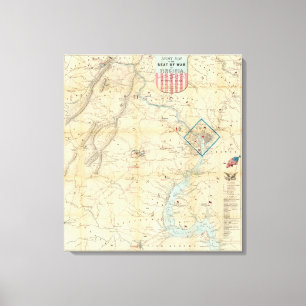 Toile Carte de l'armée du siège de la guerre en Virginie